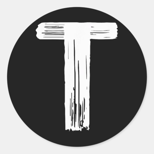 Leuke Halloween Carnaval Kostuum Letter T Groene V Ronde Sticker (Voorkant)