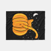 Leuke Halloween Cat Butt Pumpkin Oranje Tab Fleece Deken (Voorkant (Horizontaal))