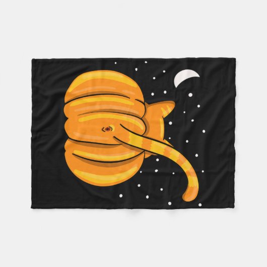 Leuke Halloween Cat Butt Pumpkin Oranje Tab Fleece Deken (Voorkant (Horizontaal))