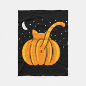Leuke Halloween Cat Butt Pumpkin Oranje Tab Fleece Deken (Voorkant)