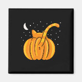 Leuke Halloween Cat Butt Pumpkin Oranje Tab Magneet (Voorkant)