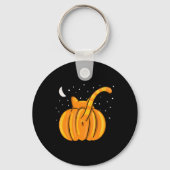 Leuke Halloween Cat Butt Pumpkin Oranje Tab Sleutelhanger (Voorkant)