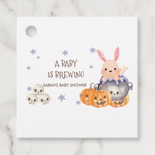 Leuke Halloween Cauldron Baby is Brouwen Douche Bedankjes Labels (Voorkant)