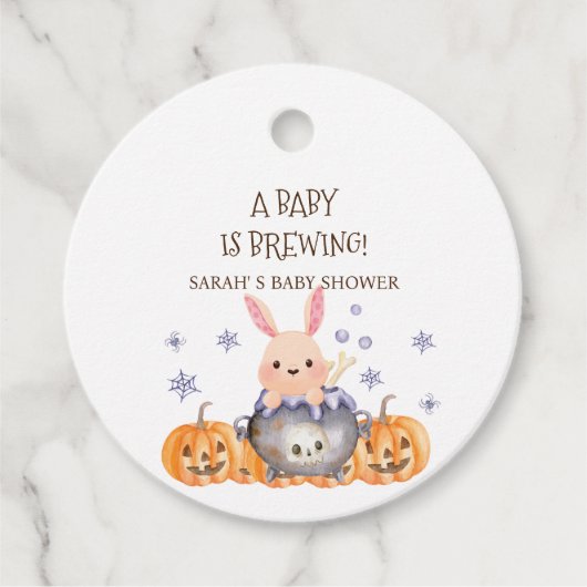 Leuke Halloween Cauldron Baby is Brouwen Douche Bedankjes Labels (Voorkant)