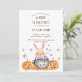 Leuke Halloween Cauldron Baby is Brouwen Douche Kaart (Staand voorkant)