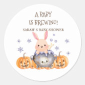Leuke Halloween Cauldron Baby is Brouwen Douche Ronde Sticker (Voorkant)