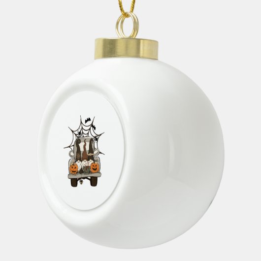 Leuke Halloween Design Halloween Gnomen op een Keramische Bal Ornament (Rechts)