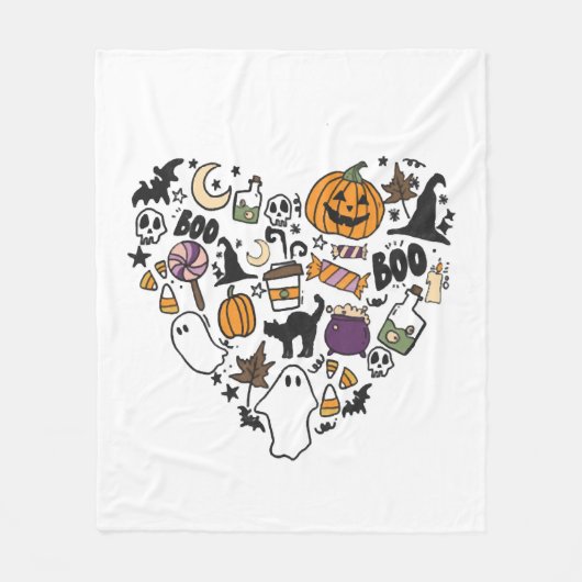 Leuke Halloween Design Halloween Hart Fleece Deken (Voorkant)