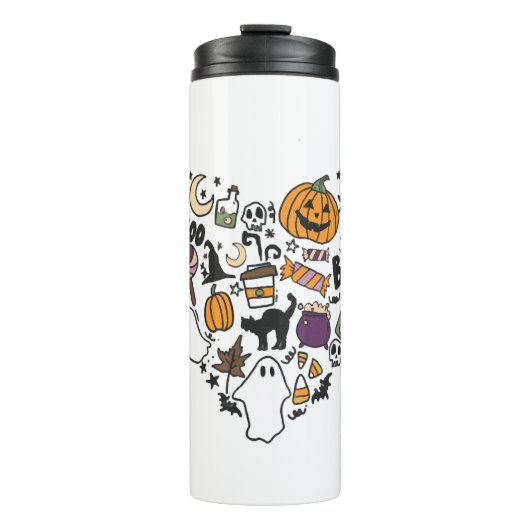 Leuke Halloween Design Halloween Hart Thermosbeker (Voorkant)