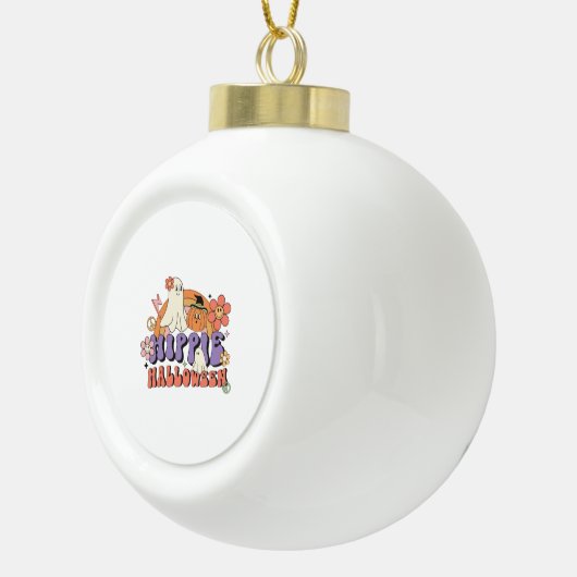 Leuke Halloween Design Hippie Halloween Retro Keramische Bal Ornament (Rechts)