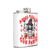 Leuke Halloween Dog Pumpkin Design voor huisdieren Heupfles (Rechts)