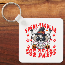 Leuke Halloween Dog Pumpkin Design voor huisdieren Sleutelhanger