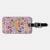Leuke Halloween Doodle Patroon Bagagelabel (Voorkant horizontaal)