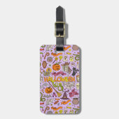 Leuke Halloween Doodle Patroon Bagagelabel (Voorkant verticaal)