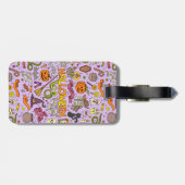 Leuke Halloween Doodle Patroon Bagagelabel (Achterkant horizontaal)