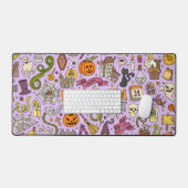 Leuke Halloween Doodle Patroon Bureaumat (Keyboard & Muis)