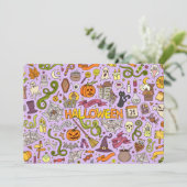 Leuke Halloween Doodle Patroon Kaart (Staand voorkant)