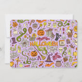 Leuke Halloween Doodle Patroon Kaart (Voorkant)