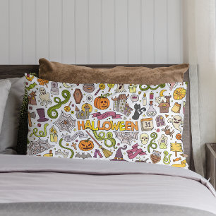Leuke Halloween Doodle Patroon Kussen