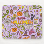 Leuke Halloween Doodle Patroon Muismat (Voorkant)
