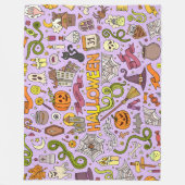 Leuke Halloween-doodlepatroon Fleece Deken (Voorkant)