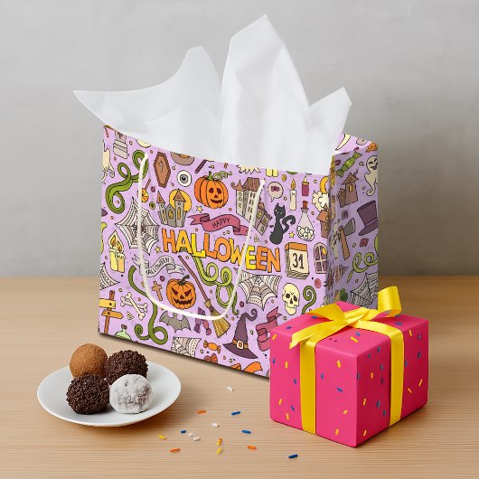 Leuke Halloween-doodlepatroon Groot Cadeauzakje