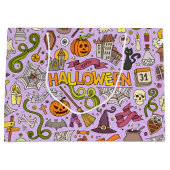 Leuke Halloween-doodlepatroon Groot Cadeauzakje (Voorkant)