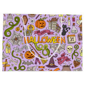 Leuke Halloween-doodlepatroon Groot Cadeauzakje (Achterkant)