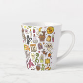 Leuke Halloween-doodlepatroon Latte Mok (Rechts)