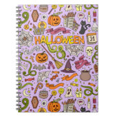 Leuke Halloween-doodlepatroon Notitieboek (Voorkant)
