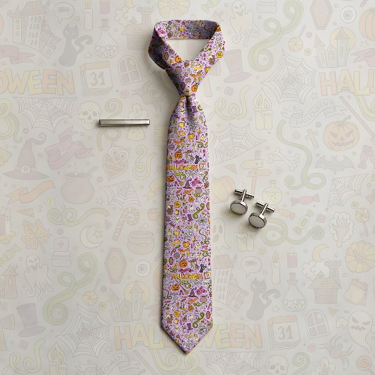 Leuke Halloween-doodlepatroon Stropdas