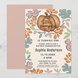 Leuke Halloween Eerste Verjaardag Pastel Party Kaart