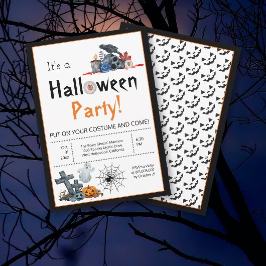 Leuke Halloween elementen kostuum party Kaart