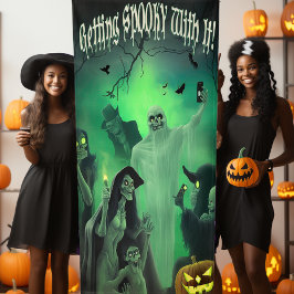 Leuke Halloween "Er Spooky Van Worden" Selfie Stop Spandoek