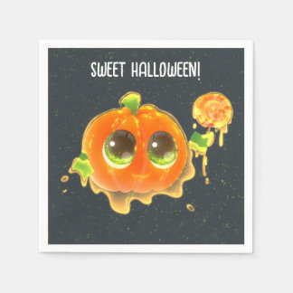 Leuke Halloween-feestservet van papier met pompoen Servet