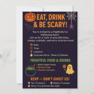 Leuke Halloween-feestuitnodiging Kaart