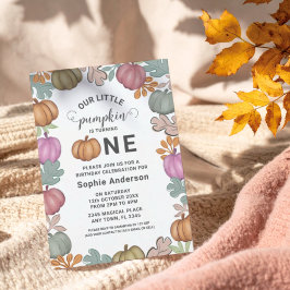 Leuke Halloween & Foliage 1e Verjaardag Pastel Par Kaart