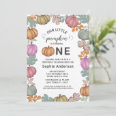 Leuke Halloween & Foliage 1e Verjaardag Pastel Par Kaart (Staand voorkant)