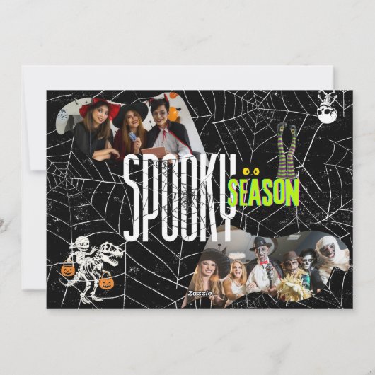 Leuke Halloween-foto-collagegroet Feestdagenkaart (Achterkant)