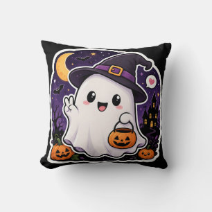 Leuke Halloween Geest Pompoen Sticker T-Shirt Kussen