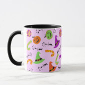 Leuke Halloween gemêleerde paarse achtergrond mok (Links)