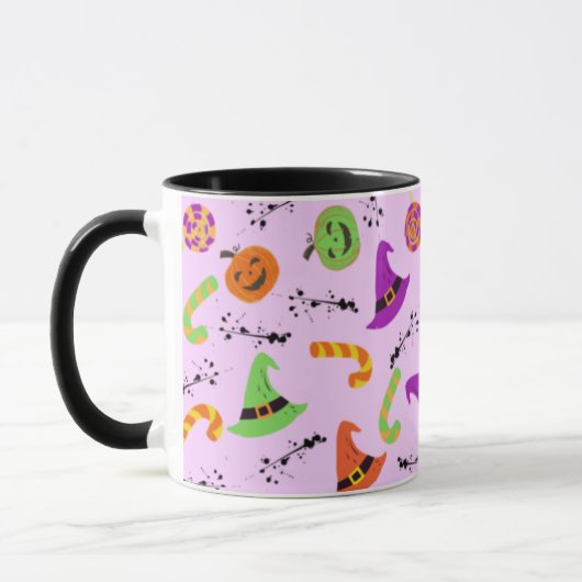 Leuke Halloween gemêleerde paarse achtergrond mok (Links)