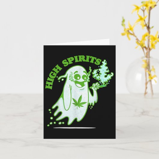 Leuke Halloween Ghost Design wietrokers Kaart (Gele Bloem)