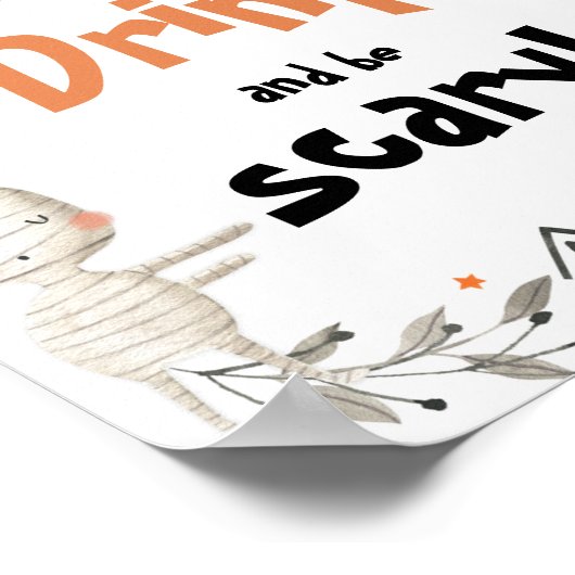 Leuke Halloween Ghost Eat Drink Wees Enge Partij T Poster (Hoek)