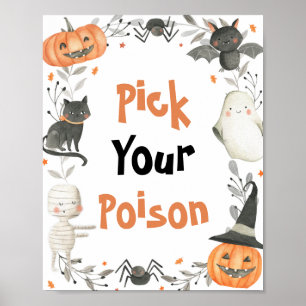 Leuke Halloween Ghost Pick Your Poison Drinken Tek Poster