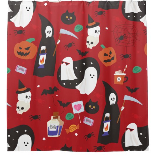 Leuke Halloween Ghost Poison Grim Reaper Douchegordijn (Voorkant)