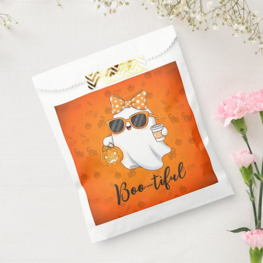 Leuke Halloween Ghost Pumpkin Spice Gepersonalisee Bedankzakje (Gezegeld)