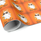 Leuke Halloween Ghost Pumpkin Spice Gepersonalisee Cadeaupapier (Rol Hoek)