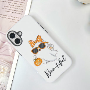 Leuke Halloween Ghost Pumpkin Spice Gepersonalisee iPhone 16 Plus Hoesje