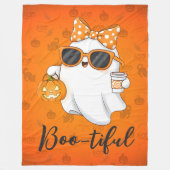 Leuke Halloween Ghost Pumpkin Spice Gepersonalisee Fleece Deken (Voorkant)